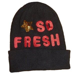 Zoe & Bella ‘So Fresh’ Black Sparkly Beanie Hat
